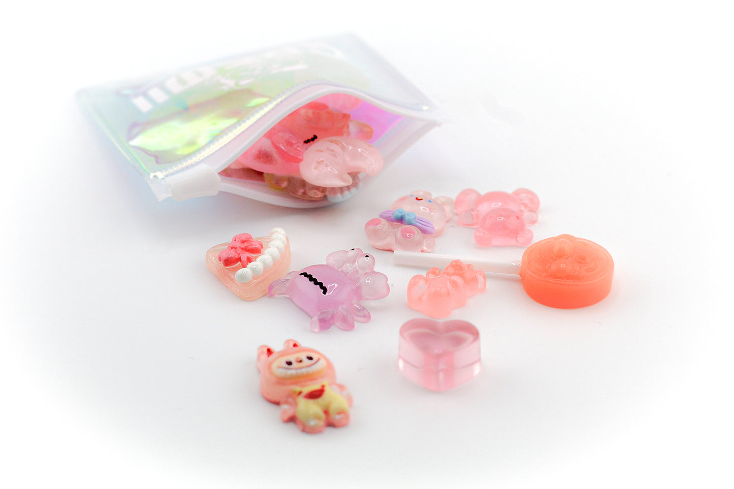 Sachet de charms mix roses kawaii pour personnalisation DIY