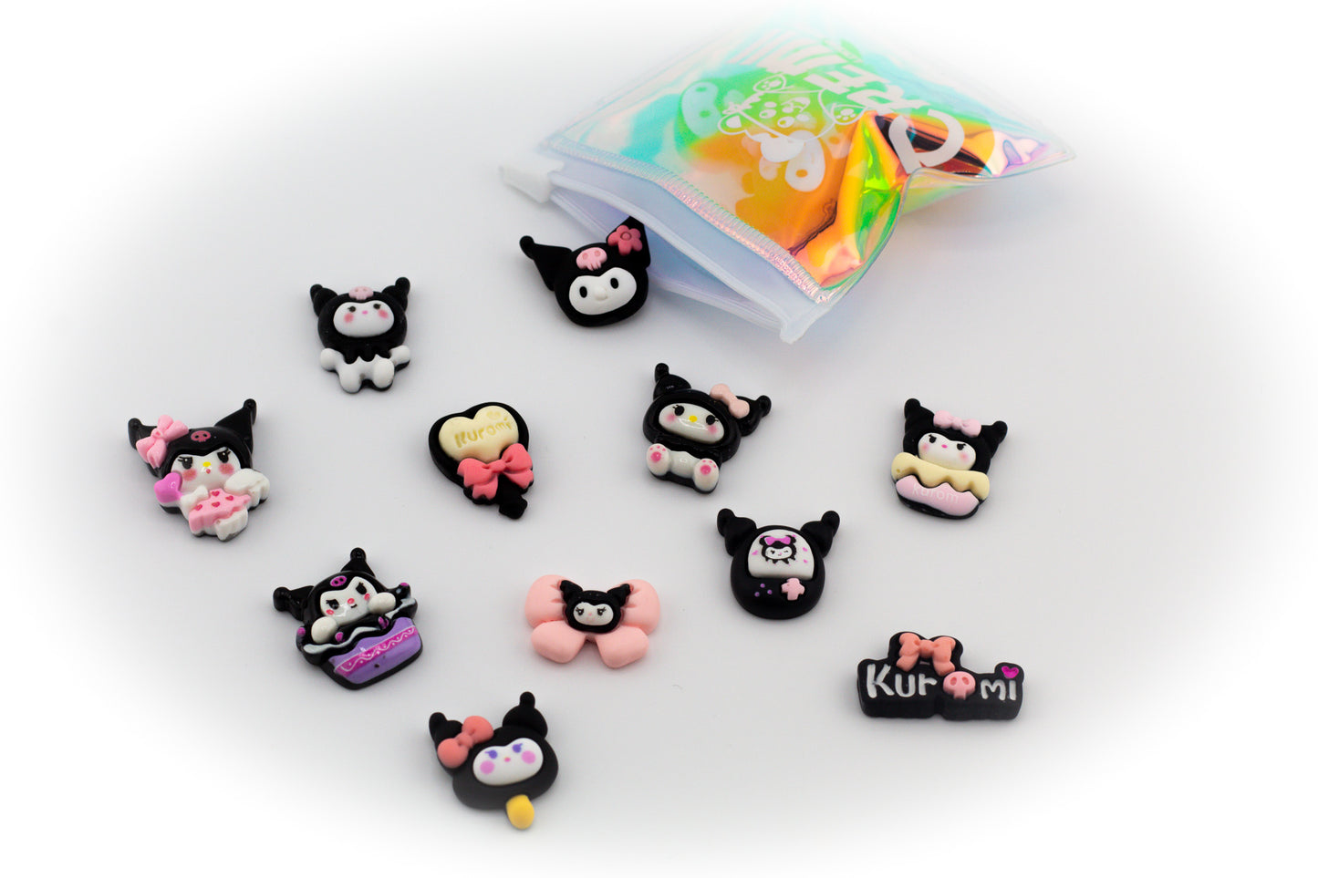 Sachet de charms Kuromi noir pour personnalisation DIY – environ 15 pièces goth kawaii