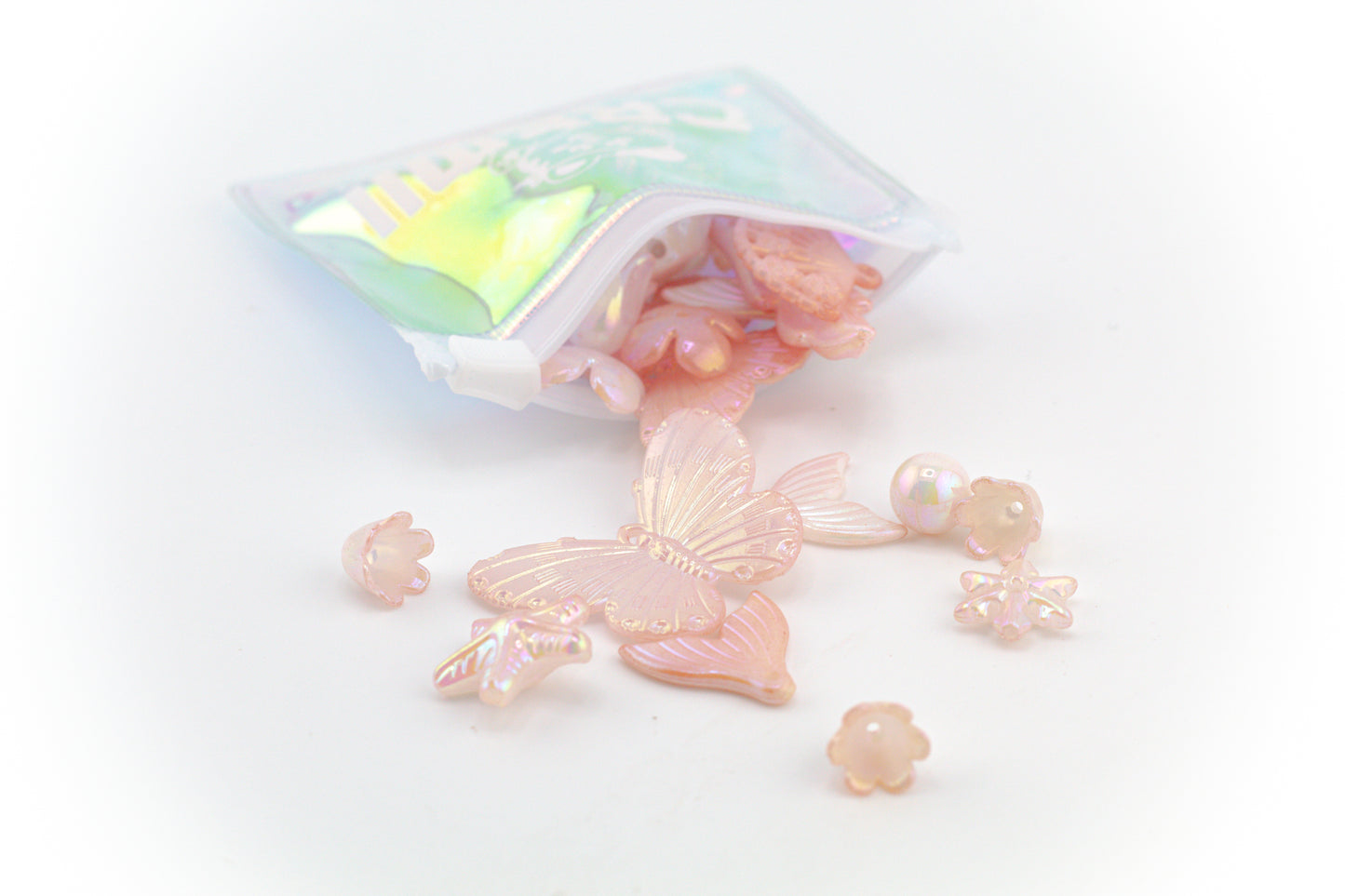 Sachet de charms nacrés rose poudré – décoration DIY kawaii