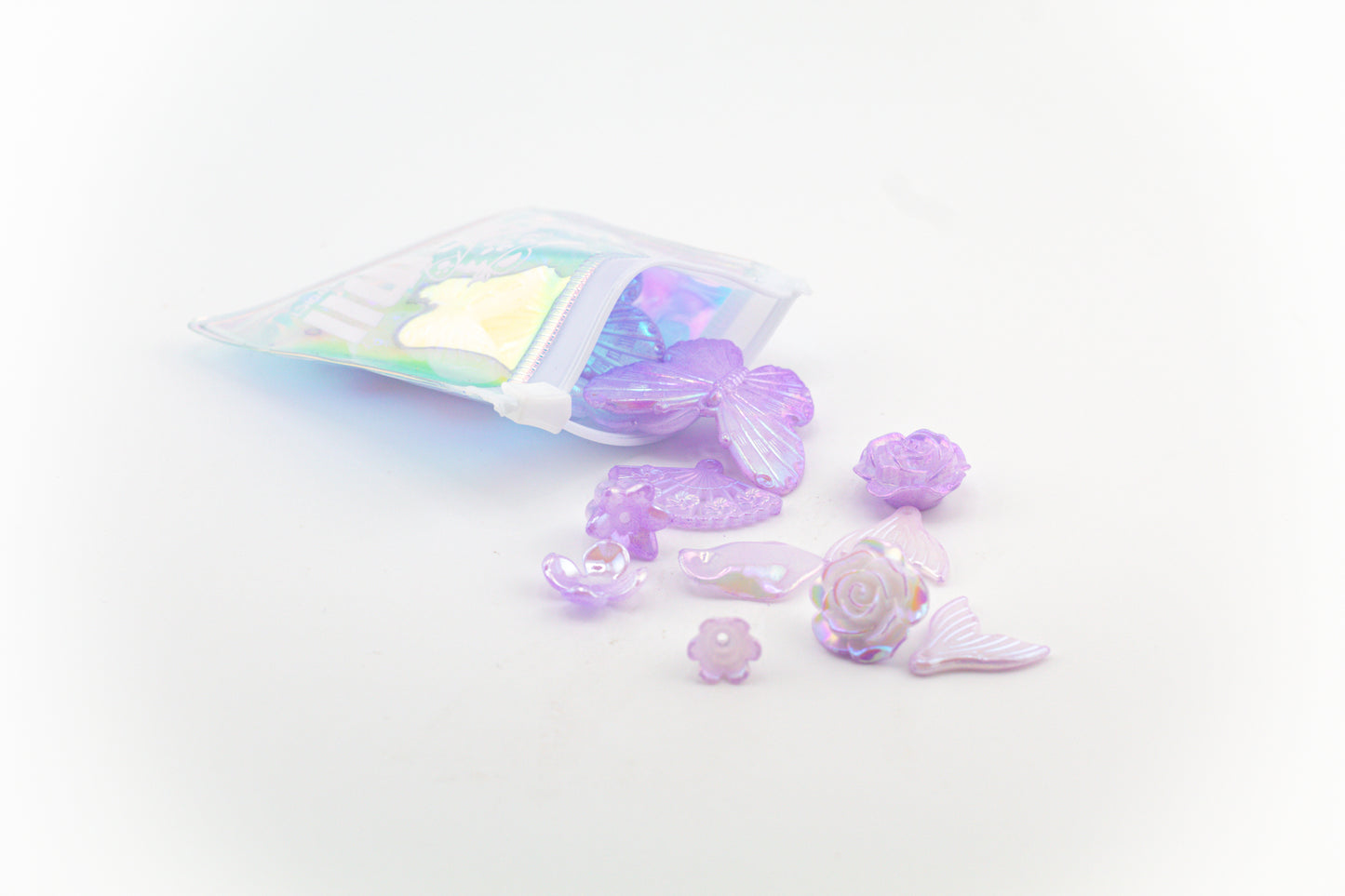 Sachet de charms violets nacrés kawaii pour personnalisation DIY