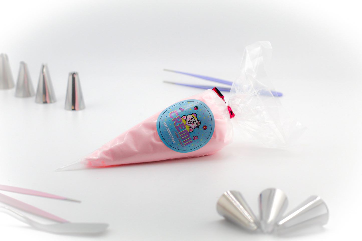 Colle crème opaque rose pastel – décoration kawaii DIY